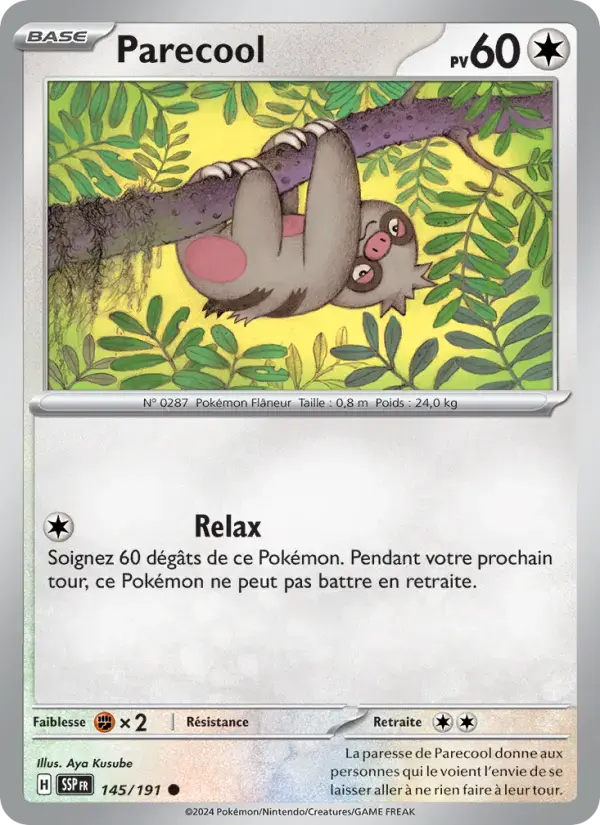 Carte Pokémon Parecool #145 — Étincelles Déferlantes