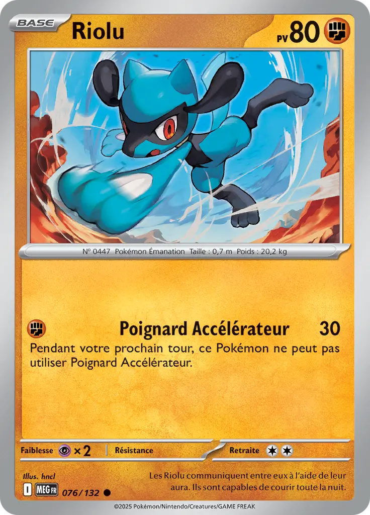 Carte Pokémon Riolu #076 Cosmos Holo — Méga-Évolution