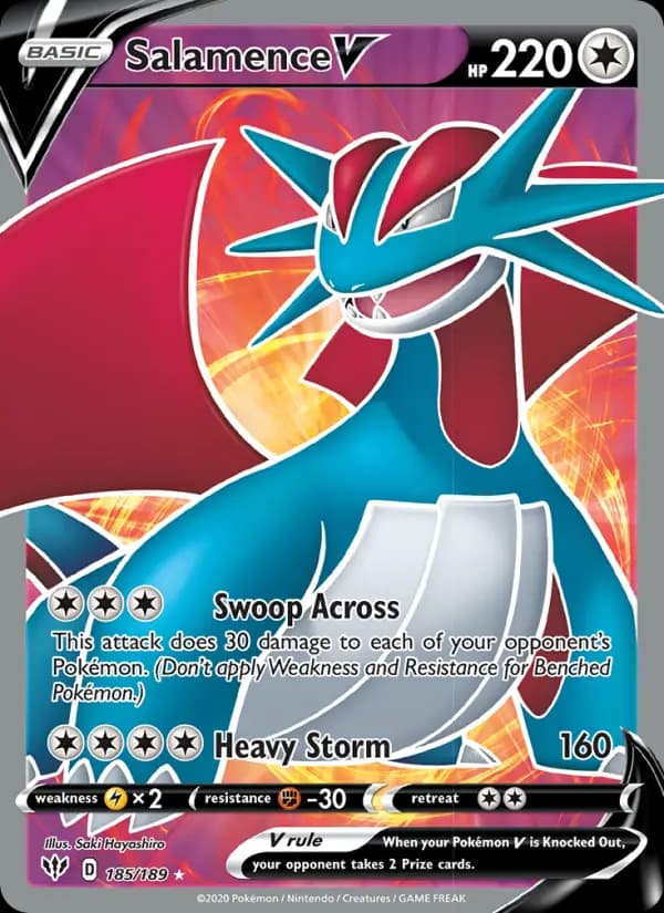 Salamence V #185 — Darkness Ablaze