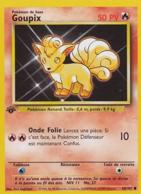 Carte Pokémon Goupix #68 — Set de Base
