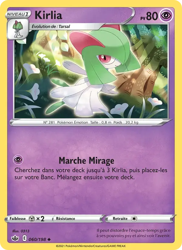 Carte Pokémon Kirlia #60 — Règne de Glace
