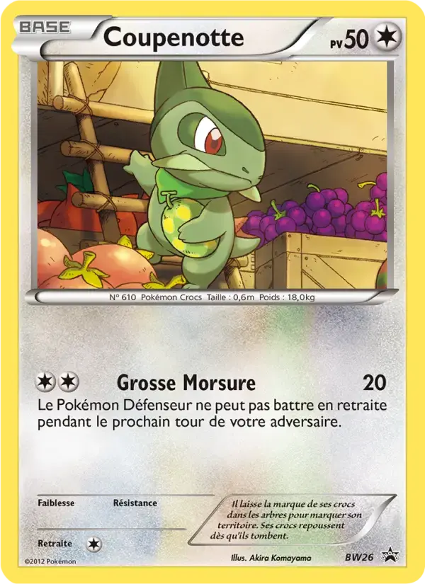 Carte Pokémon Coupenotte #BW26 — Promos Noir et Blanc