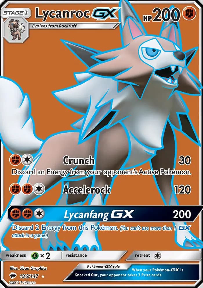 Lycanroc GX #136 — Burning Shadows