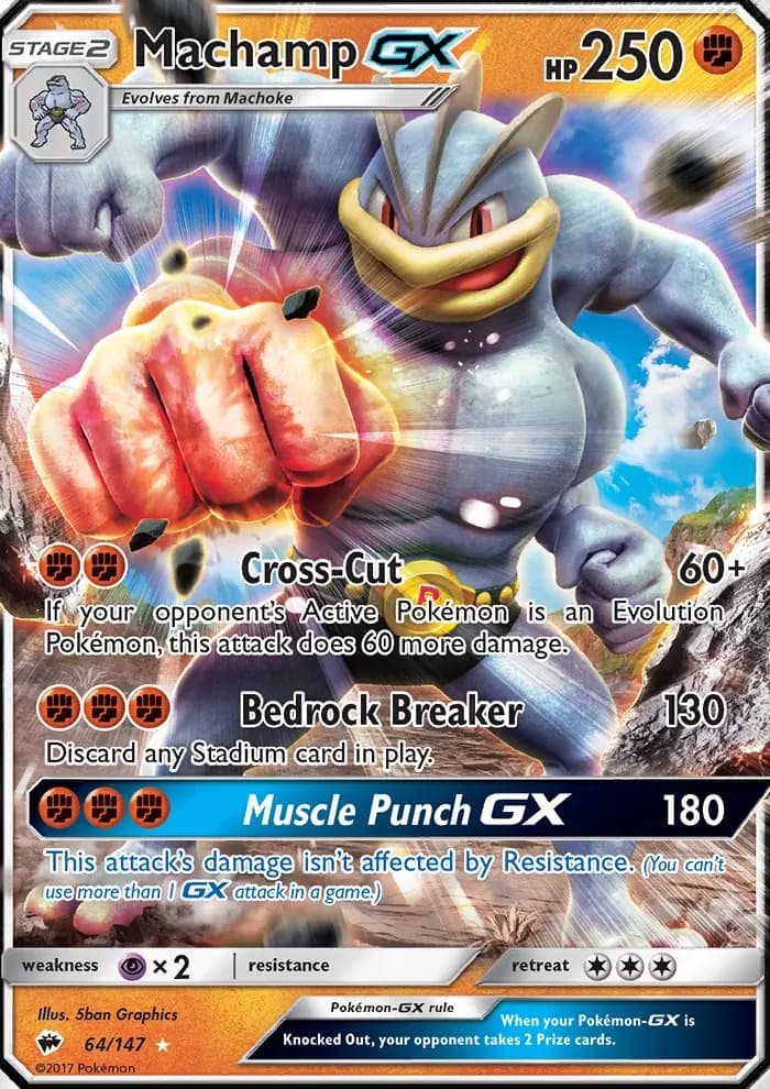 Machamp GX #64 — Burning Shadows