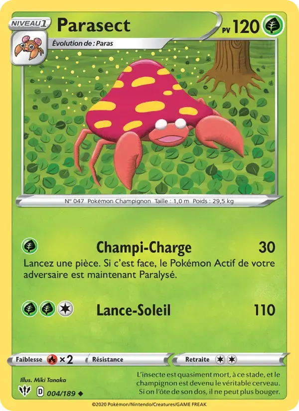 Carte Pokémon Parasect #4 — Ténèbres Embrasées