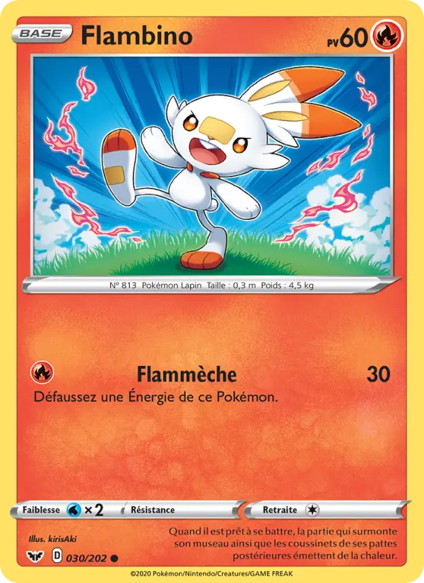 Carte Pokémon Flambino #30 — Épée et Bouclier