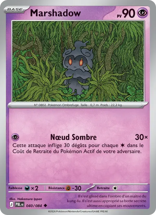 Carte Pokémon Marshadow #040 — Nuit Noire