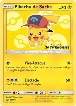 Carte Pokémon Pikachu de Sacha #SM111 — Promos Soleil et Lune