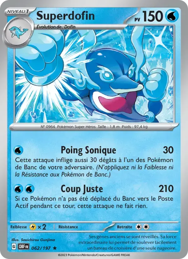 Carte Pokémon Superdofin #062 — Flammes Obsidiennes