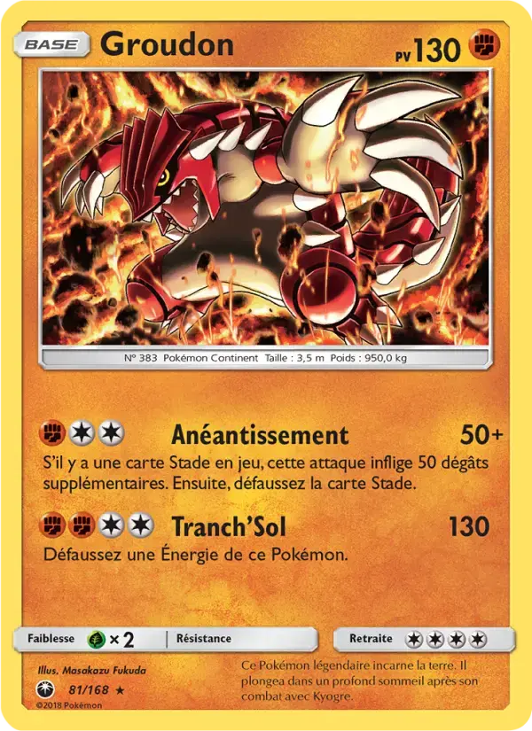 Carte Pokémon Groudon #81 — Tempête Céleste