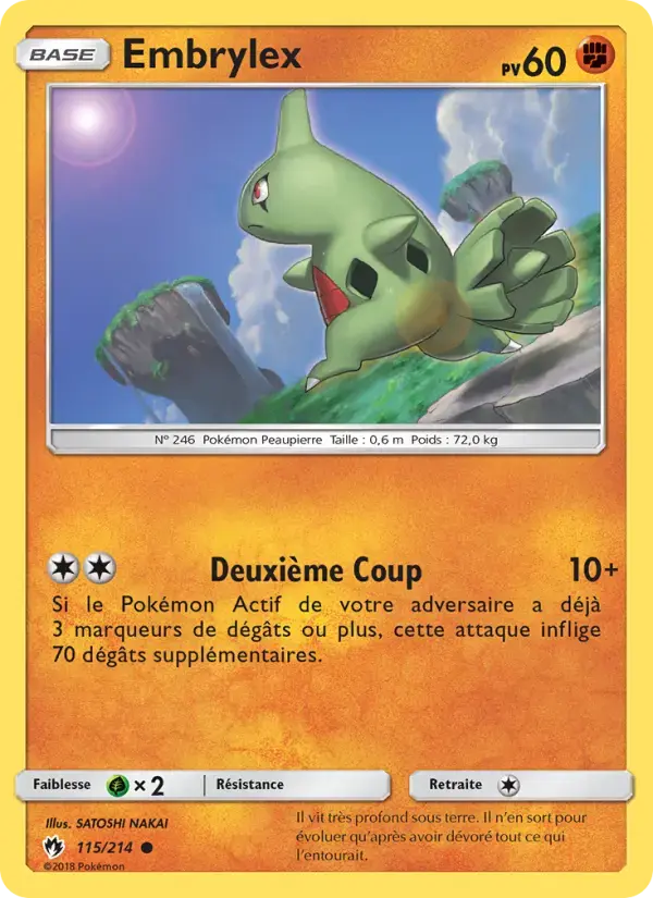 Carte Pokémon Embrylex #115 — Tonnerre Perdu
