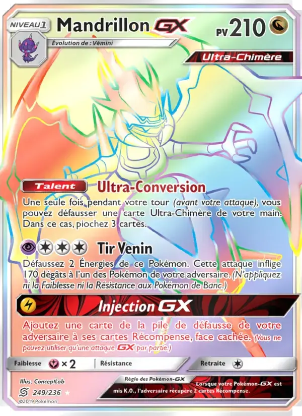 Carte Pokémon Mandrillon GX #249 — Harmonie des Esprits