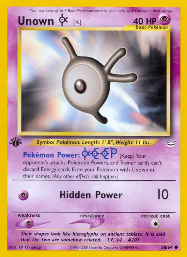 Unown [K] #58 — Neo Revelation