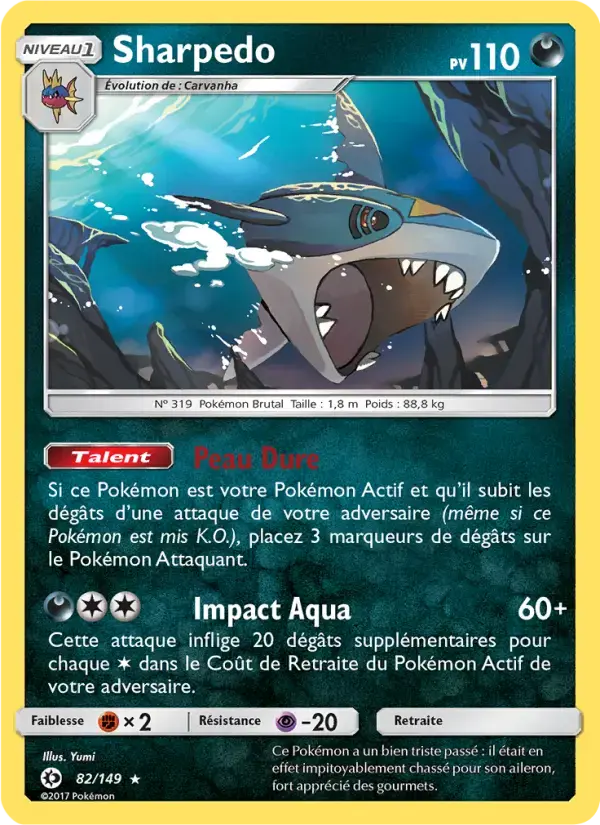 Carte Pokémon Sharpedo #82 — Soleil et Lune