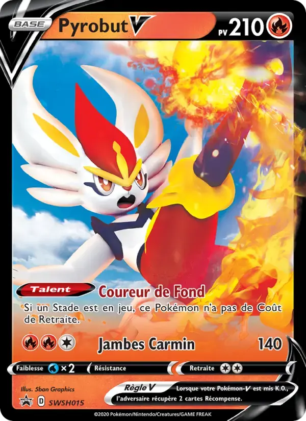 Carte Pokémon Pyrobut V #SWSH015 — Promos Épée et Bouclier