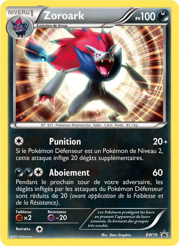 Carte Pokémon Zoroark #BW19 — Promos Noir et Blanc