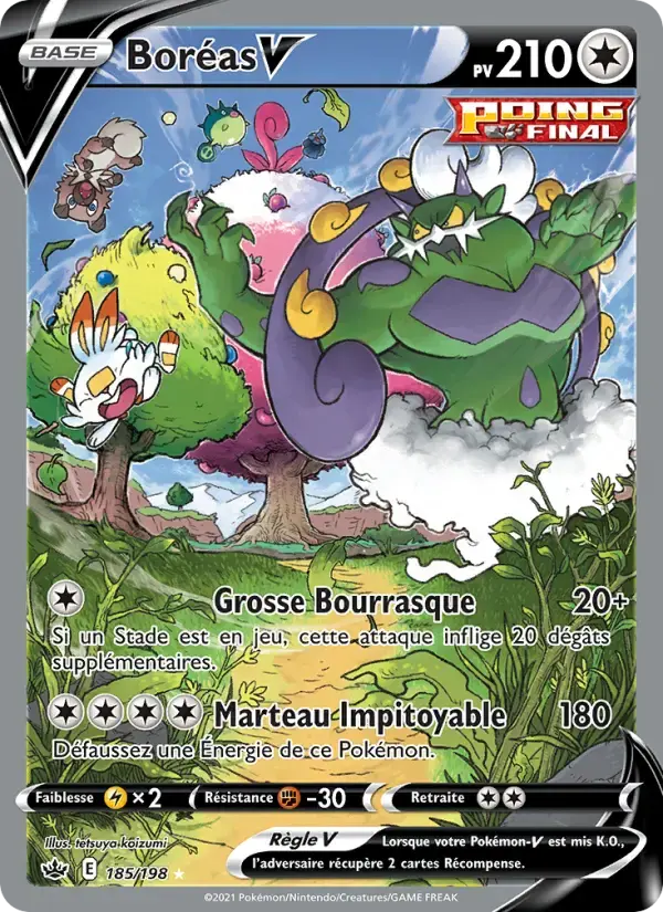 Carte Pokémon Boréas V #185 — Règne de Glace