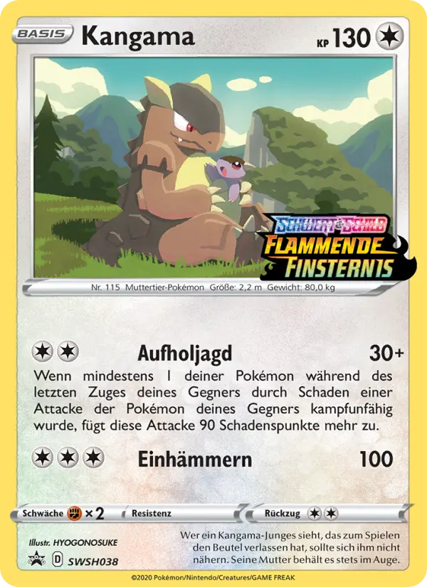 Carte Pokémon Kangourex #SWSH038 — Promos Épée et Bouclier