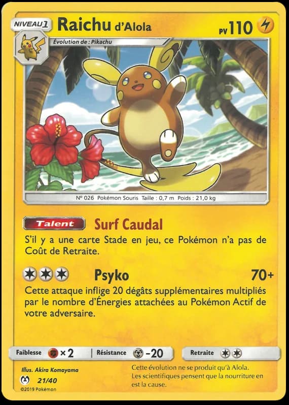 Carte Pokémon Raichu d'Alola #21 — 2019 Promo McDonald's