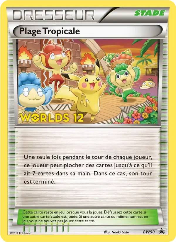 Carte Pokémon Plage Tropicale #BW50 — Promos Noir et Blanc