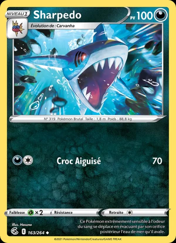 Carte Pokémon Sharpedo #163 — Poing de Fusion