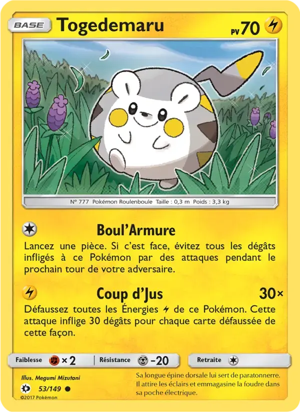 Carte Pokémon Togedemaru #53 — Soleil et Lune