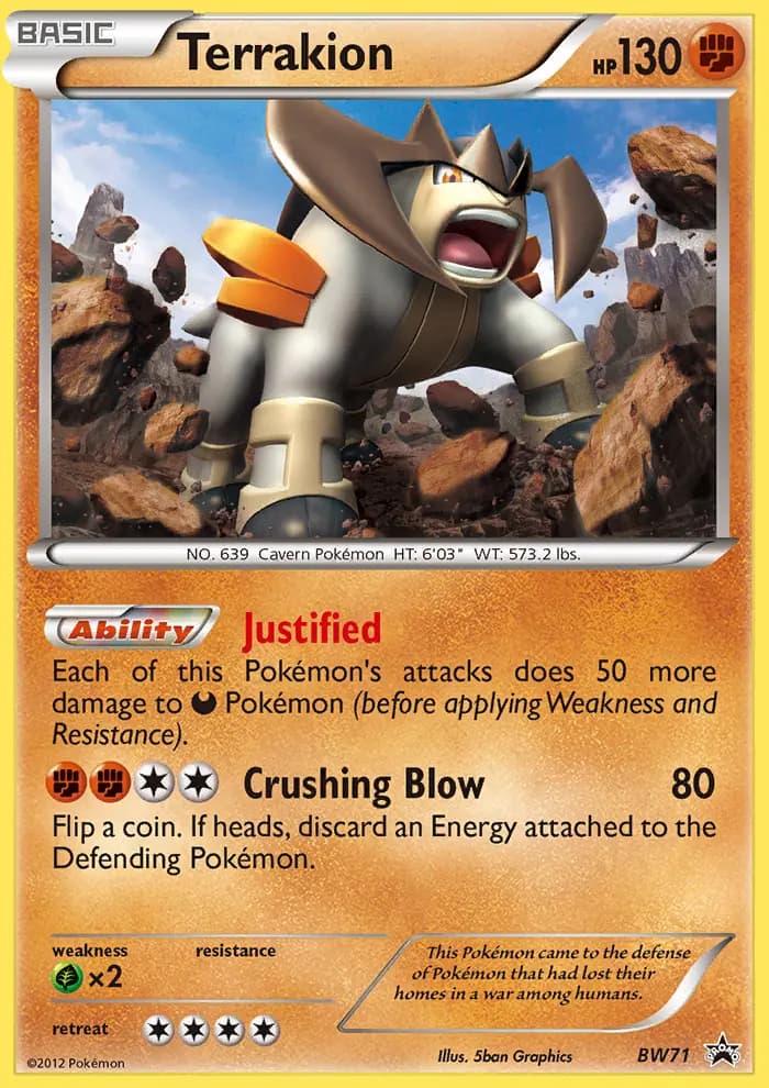 Terrakion #BW71 — Black & White Promos