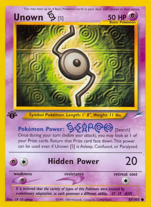Unown [S] #87 — Neo Destiny