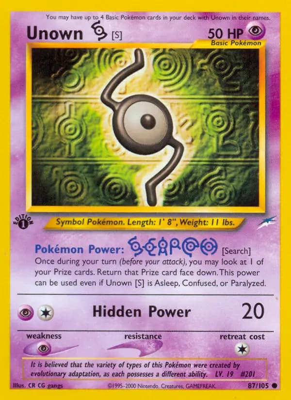 Unown [S] #87 — Neo Destiny