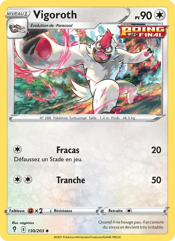 Carte Pokémon Vigoroth #130 — Évolution Céleste