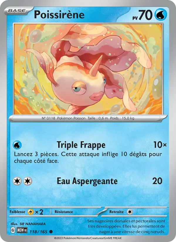 Carte Pokémon Poissirène #118 — Pokémon 151