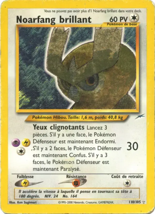 Carte Pokémon Noarfang brillant #110 — Neo Destiny