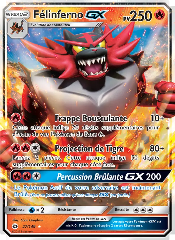 Carte Pokémon Félinferno GX #27 — Soleil et Lune