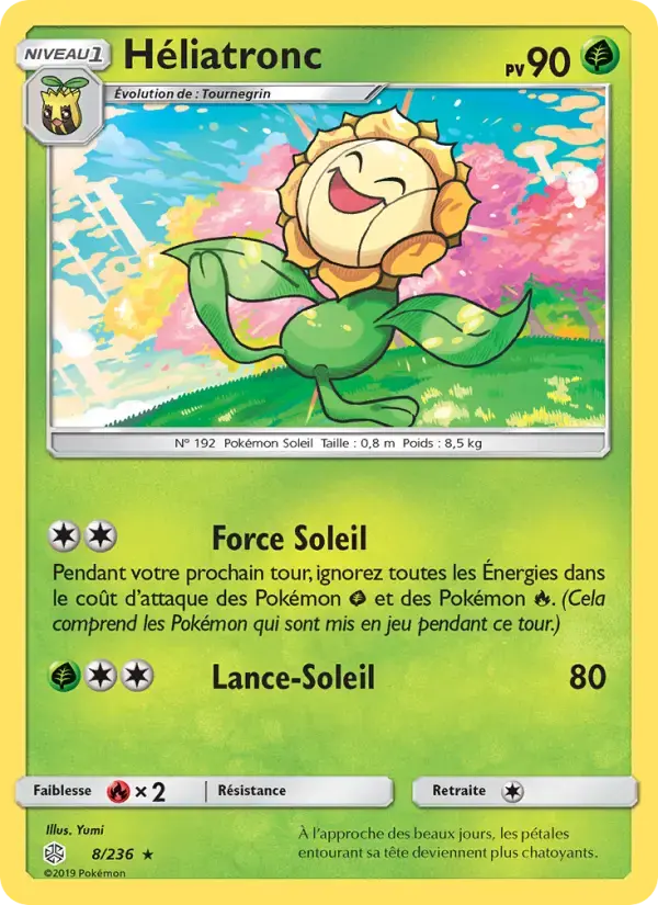 Carte Pokémon Héliatronc #8 — Éclipse Cosmique