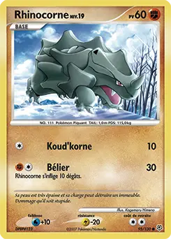 Carte Pokémon Rhinocorne #95 — Diamant et Perle