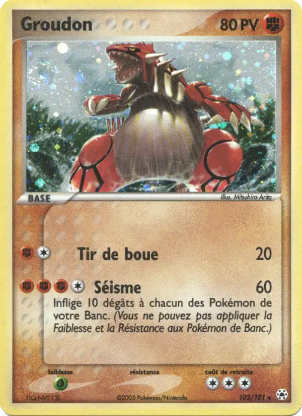 Carte Pokémon Groudon #102 — Légendes Oubliées