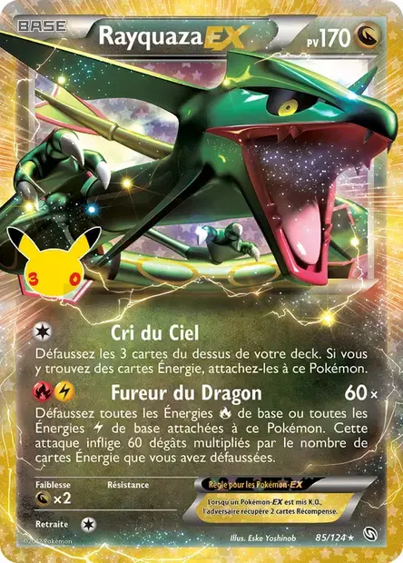 Carte Pokémon Rayquaza-EX #85/124 — 30ᵉ Anniversaire