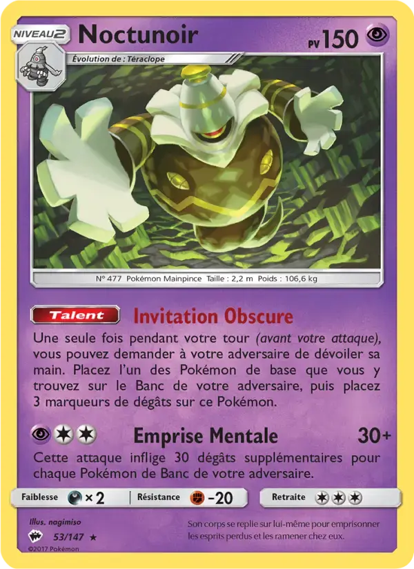 Carte Pokémon Noctunoir #53 — Ombres Ardentes