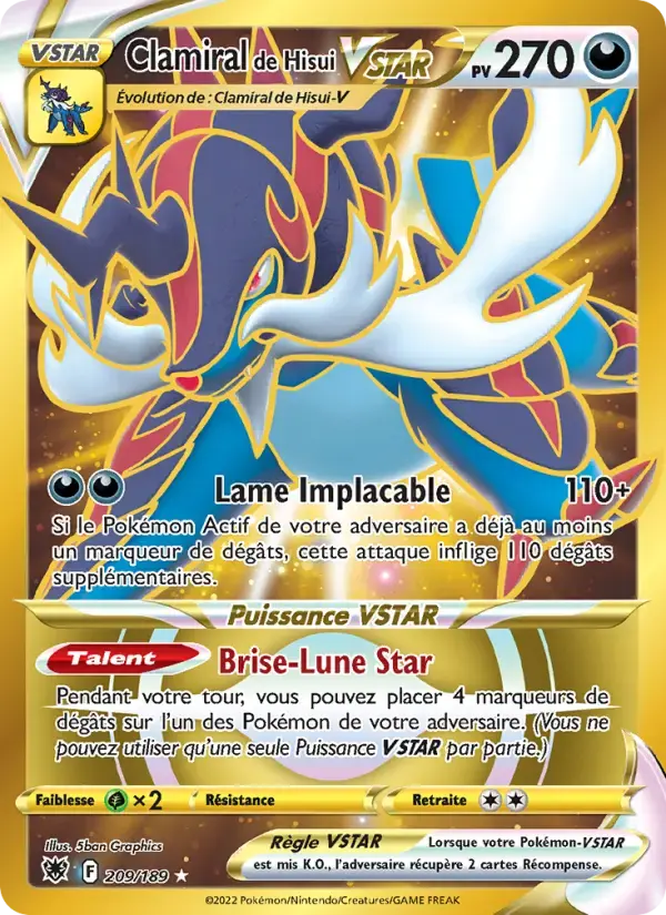 Carte Pokémon Clamiral de Hisui VSTAR #209 — Astres Radieux