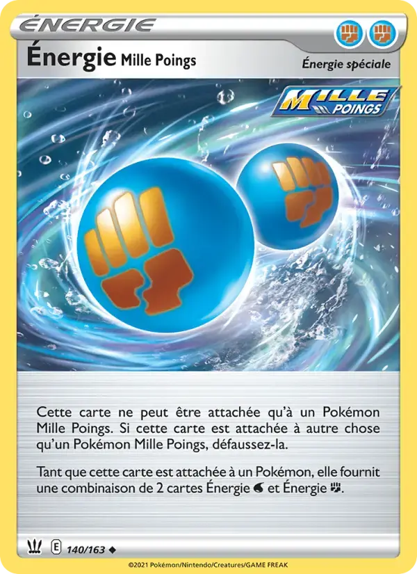 Carte Pokémon Énergie Mille Poings #140 — Styles de Combat