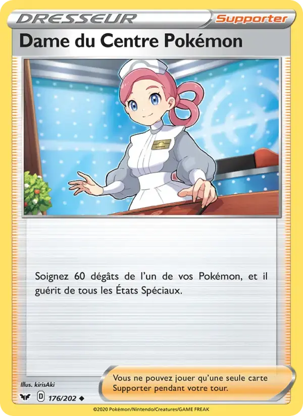 Carte Pokémon Dame du Centre Pokémon #176 — Épée et Bouclier