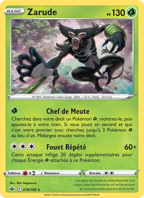 Carte Pokémon Zarude #19 — Règne de Glace