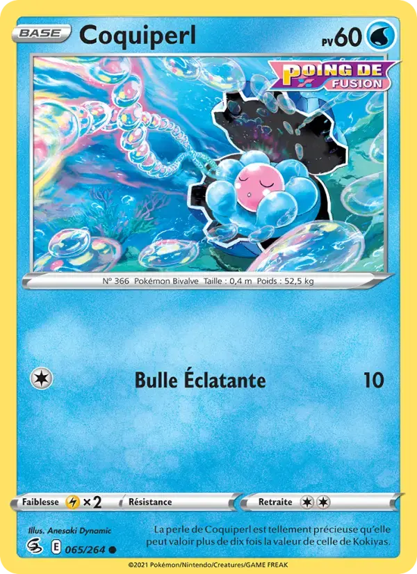 Carte Pokémon Coquiperl #65 — Poing de Fusion