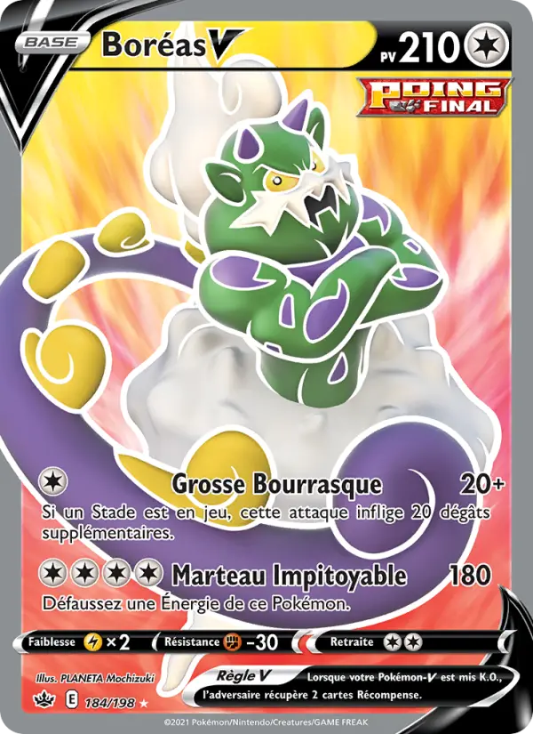 Carte Pokémon Boréas V #184 — Règne de Glace