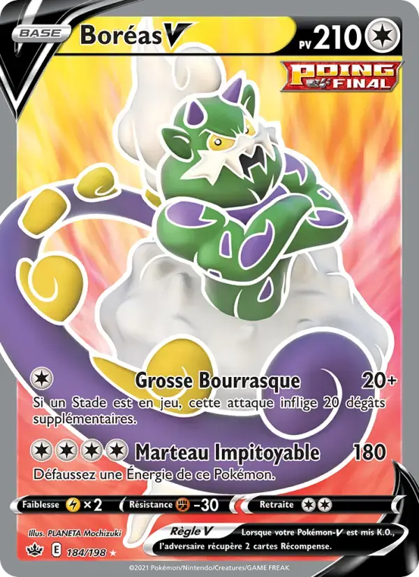Carte Pokémon Boréas V #184 — Règne de Glace