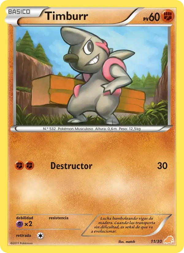 Carte Pokémon Timburr #11 — Kit du Dresseur NB (Excadrill)