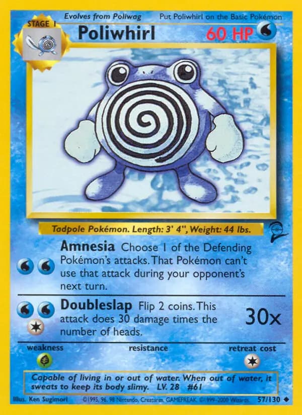 Poliwhirl #57 — Base Set 2