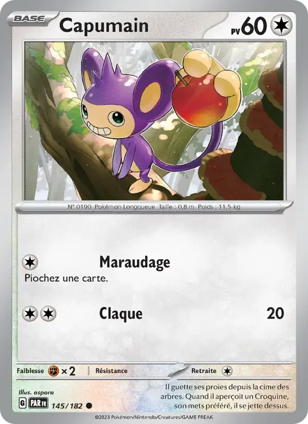Carte Pokémon Capumain #145 — Faille Paradoxe