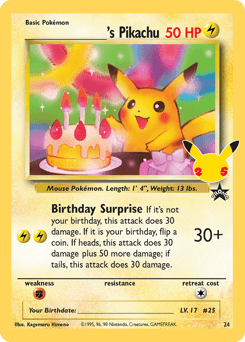 Carte Pokémon Pikachu de ________ #33 — Célébrations
