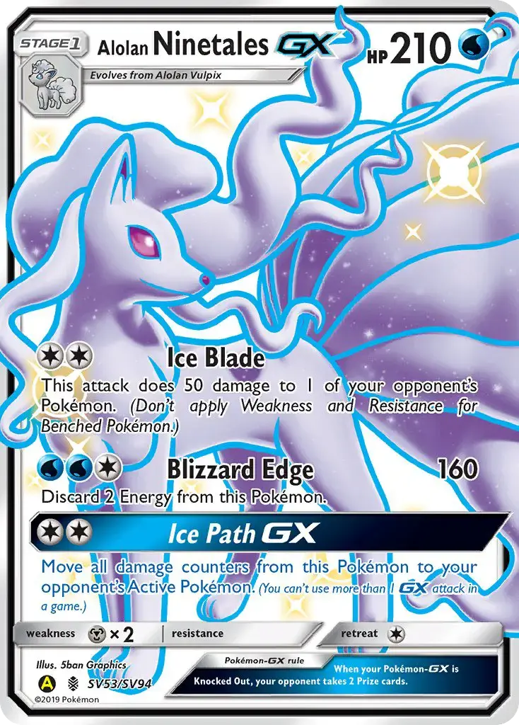 Alolan Ninetales-GX #SV53 — Hidden Fates